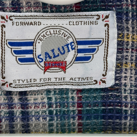 Vintage 90's Blue Plaid Cozy Full Zip Sweater Men's Medium - Picture 3 of 5